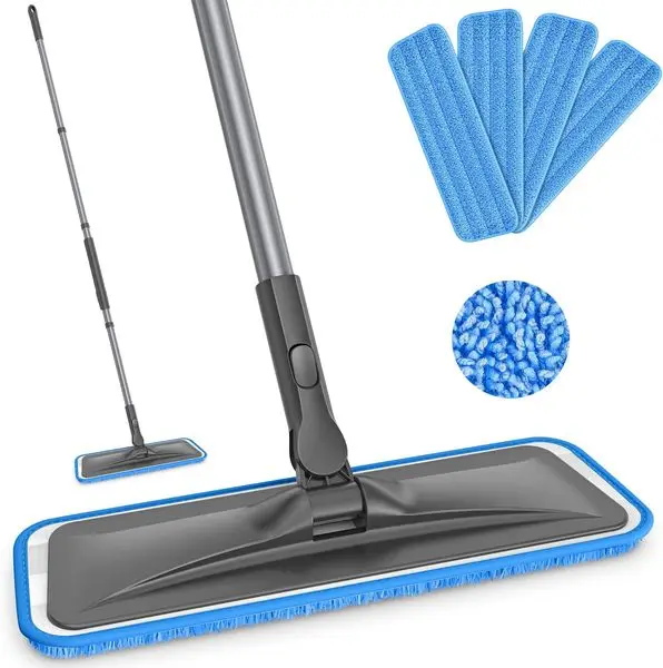 Microfiber Mops for Hardwood Floor Cleaning - BPAWA Flat Floor Mop with 4 Washable Pads for Laminate
Microfiber Mops for Hardwood Floor Cleaning - BPAWA Flat Floor Mop with 4 Washable Pads for Laminate
