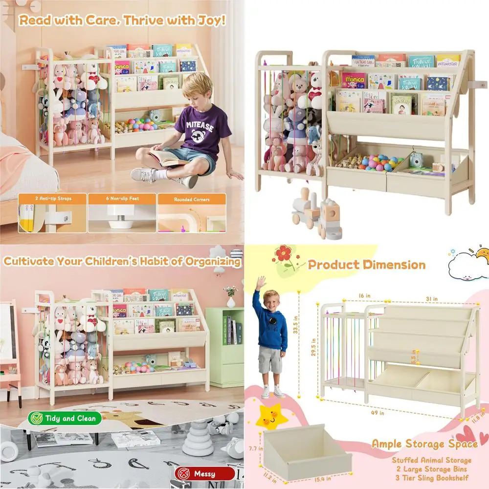 Детская книжная полка в стиле Монтессори с отсеками для игрушек для детской комнаты, спальни и игровой комнаты - белая
Детская книжная полка в стиле Монтессори с отсеками для игрушек для детской комнаты, спальни и игровой комнаты - белая