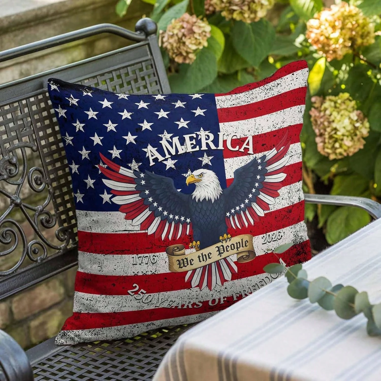 1pc America 250th Anniversary Bald Eagle Pillow Cover, Polyester 2D Double-Sided Print, Vintage US Flag "We the People" Art, Pat
1pc America 250th Anniversary Bald Eagle Pillow Cover, Polyester 2D Double-Sided Print, Vintage US Flag "We the People" Art, Pat