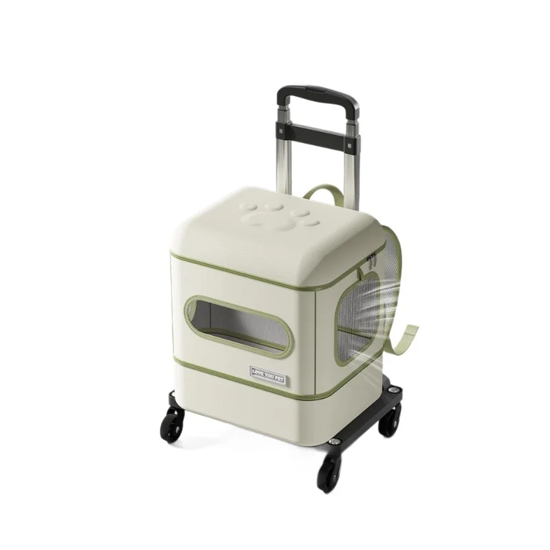 Portable Cat Carrier Backpack with Built-in Litter Box, Foldable Rolling Pet Suitcase, 2-in-1 Travel Backpack Luggage for Cats
Portable Cat Carrier Backpack with Built-in Litter Box, Foldable Rolling Pet Suitcase, 2-in-1 Travel Backpack Luggage for Cats