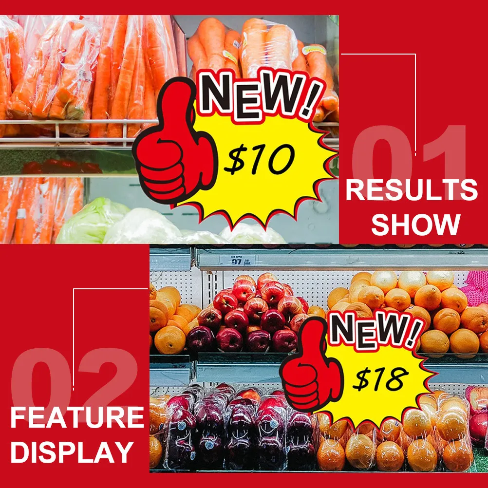 50Pcs Shop Price Tags Premium Tough Paper Promotional Signs for Flea Market Garage Sale School Carnival Retail Business Ads
50Pcs Shop Price Tags Premium Tough Paper Promotional Signs for Flea Market Garage Sale School Carnival Retail Business Ads