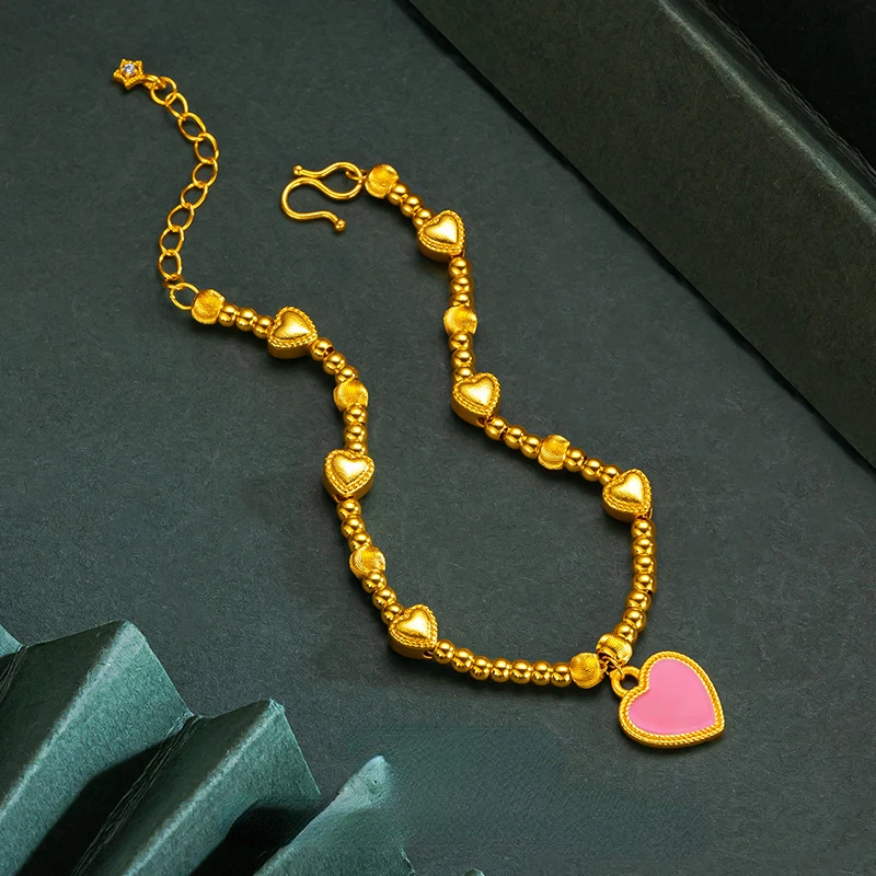 Brilliant Gold 18 K Color Pink Love Pendant Bracelet Bangle for Women Engagement Birthday Valentine's Day Shiny Jewelry Gifts
Brilliant Gold 18 K Color Pink Love Pendant Bracelet Bangle for Women Engagement Birthday Valentine's Day Shiny Jewelry Gifts