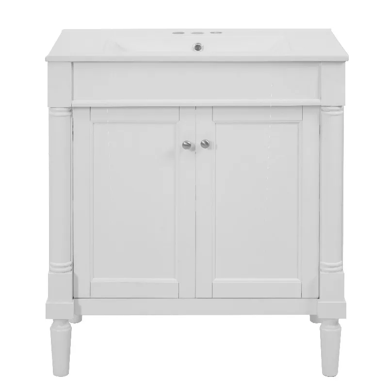 30" Luxurious Bathroom Cabinet with Ceramic Sink Basin, 30-Inch, Storage Cabinet with Soft Close Doors and Solid Wood Legs
30" Luxurious Bathroom Cabinet with Ceramic Sink Basin, 30-Inch, Storage Cabinet with Soft Close Doors and Solid Wood Legs
