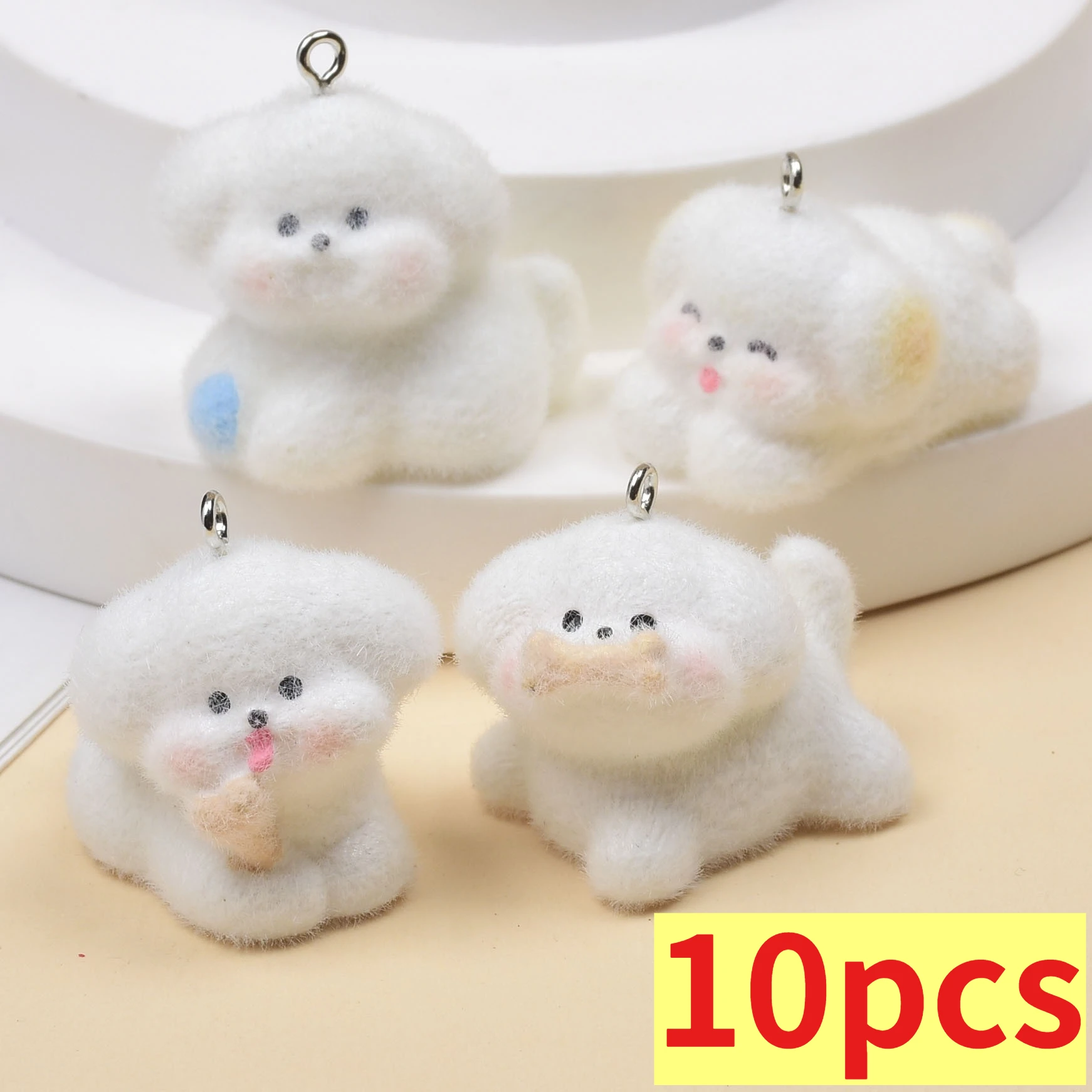 10pcs 3D Flocking Puppy Play Resin Charms Dog Animal Pendant for Necklace Earrings DIY Jewelry Accessories Making
10pcs 3D Flocking Puppy Play Resin Charms Dog Animal Pendant for Necklace Earrings DIY Jewelry Accessories Making