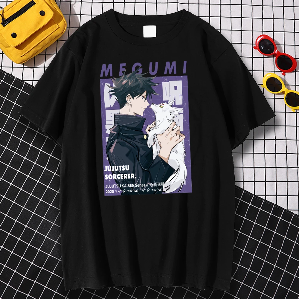 Футболка Megumi Fushiguro, мужская футболка Jujutsu Kaisen, повседневный топ с круглым вырезом и короткими рукавами, новая мода, мягкие женские футболки в стиле Харадзюку
Футболка Megumi Fushiguro, мужская футболка Jujutsu Kaisen, повседневный топ с круглым вырезом и короткими рукавами, новая мода, мягкие женские футболки в стиле Харадзюку