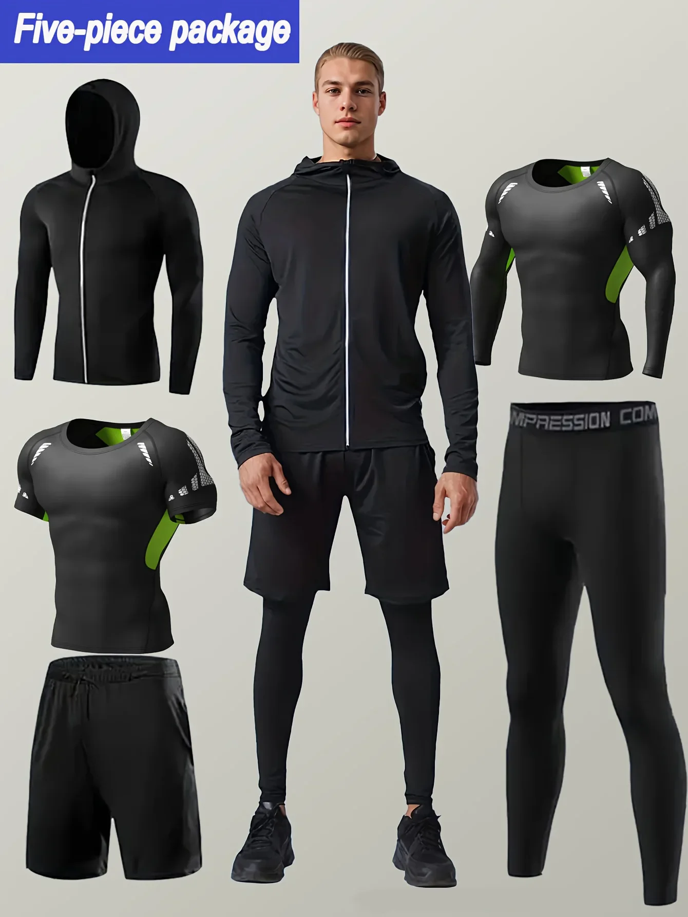 Quick-drying tight-fitting suit for men, running fitness training suit, autumn and winter sports suit mountaineering suit
Quick-drying tight-fitting suit for men, running fitness training suit, autumn and winter sports suit mountaineering suit