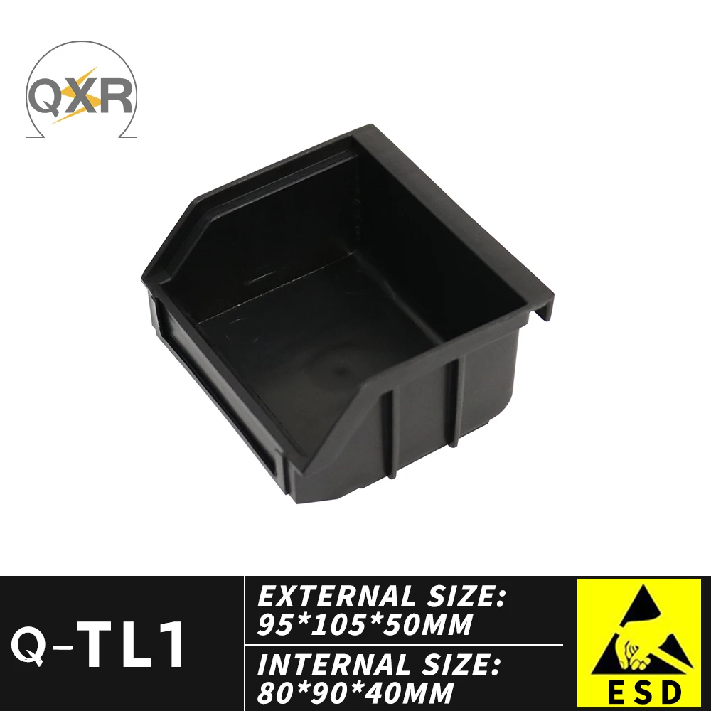 Q-TL1 ESD Bevel box 95x105x50mm The back-hanging type has a back-hanging insert Parts storage component box