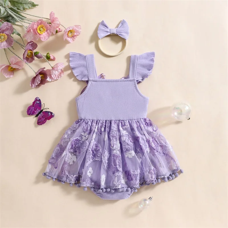 0-18M Infant Baby Girl Summer Romper Dress Cute Ruffle Sleeveless Square Neck Flower Bodysuit with Headband Set Newborn Clothes
0-18M Infant Baby Girl Summer Romper Dress Cute Ruffle Sleeveless Square Neck Flower Bodysuit with Headband Set Newborn Clothes