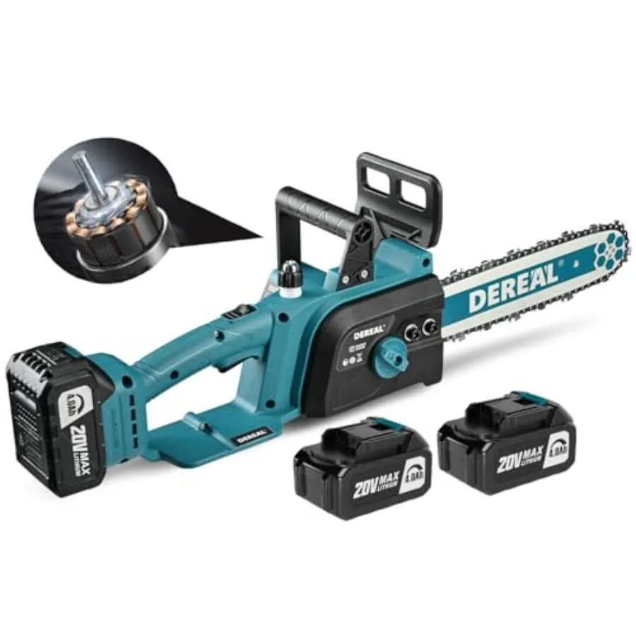 12 Inch Brushless Electric Chainsaw Cordless 20V 2 Batteries Chain Saw 4000mAh Operated 1100w Upgraded Portable Compact Chainsa
12 Inch Brushless Electric Chainsaw Cordless 20V 2 Batteries Chain Saw 4000mAh Operated 1100w Upgraded Portable Compact Chainsa