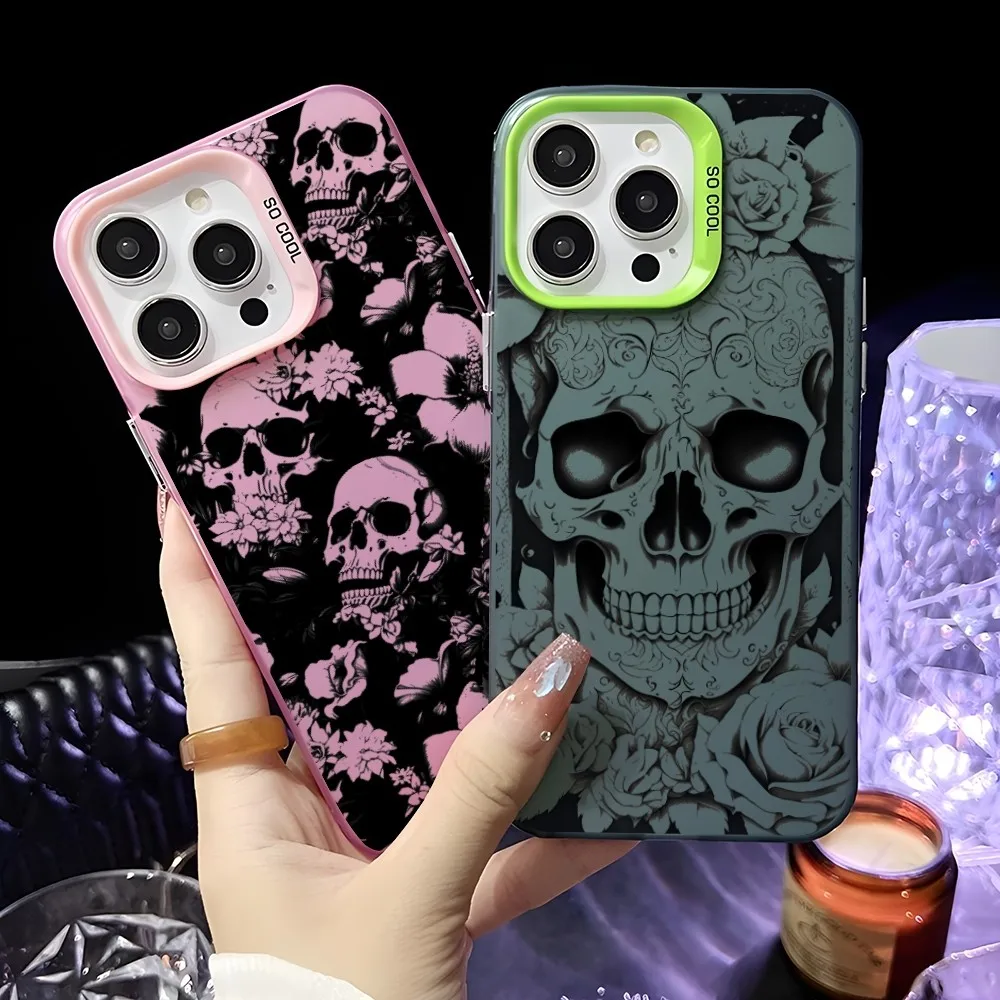 Cool Skull Rose Phone Case For IPhone 16 15 14 13 12 11 Pro Max Pink Green Matte Laser Metallic Aurora Funda
Cool Skull Rose Phone Case For IPhone 16 15 14 13 12 11 Pro Max Pink Green Matte Laser Metallic Aurora Funda