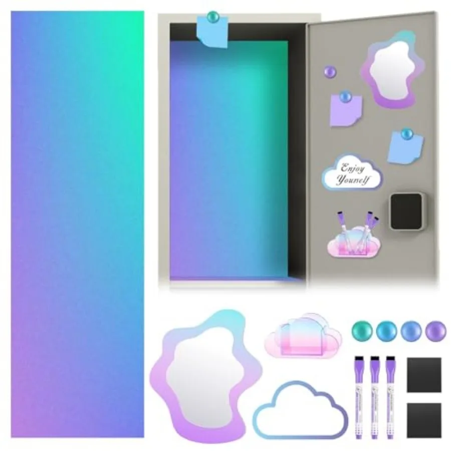 Magnetic Locker Accessories Kit Back to School Essentials Locker Organizer Supplies with Stickers Include Mirror board Pen Hold
Magnetic Locker Accessories Kit Back to School Essentials Locker Organizer Supplies with Stickers Include Mirror board Pen Hold