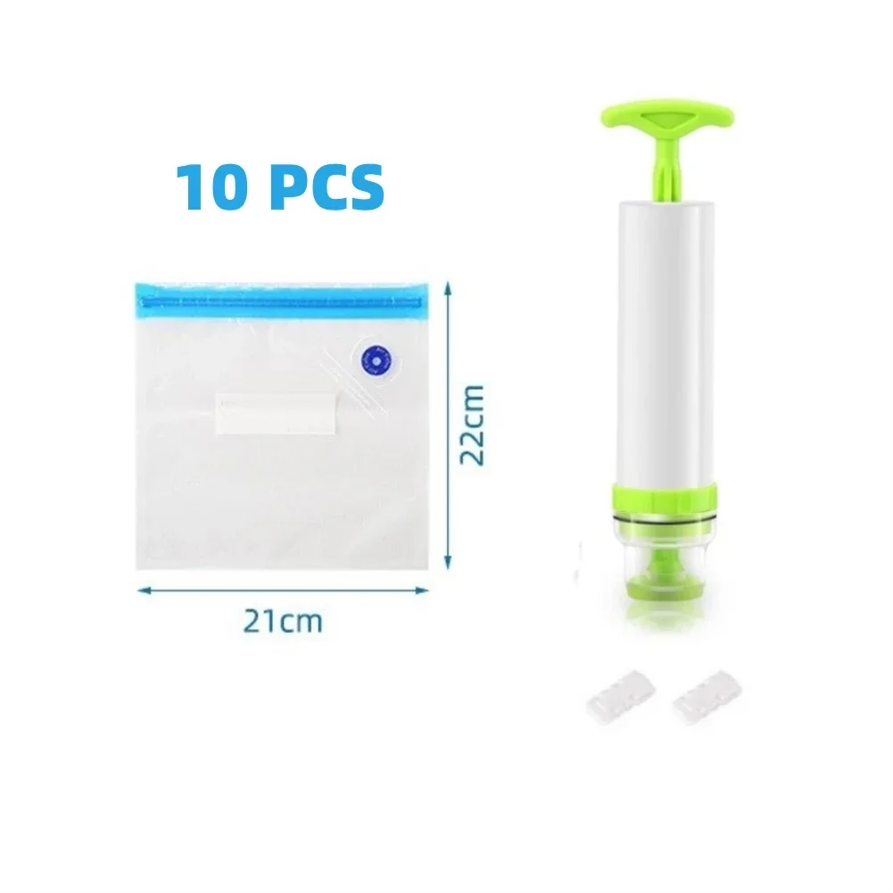 Vacuum Bags Kit Hand Pump Food Storage Bags 16x2.6cm 21x22cm 26x28cm 26x34cm 30x34cm Plastic White+Green 10Pcs
Vacuum Bags Kit Hand Pump Food Storage Bags 16x2.6cm 21x22cm 26x28cm 26x34cm 30x34cm Plastic White+Green 10Pcs