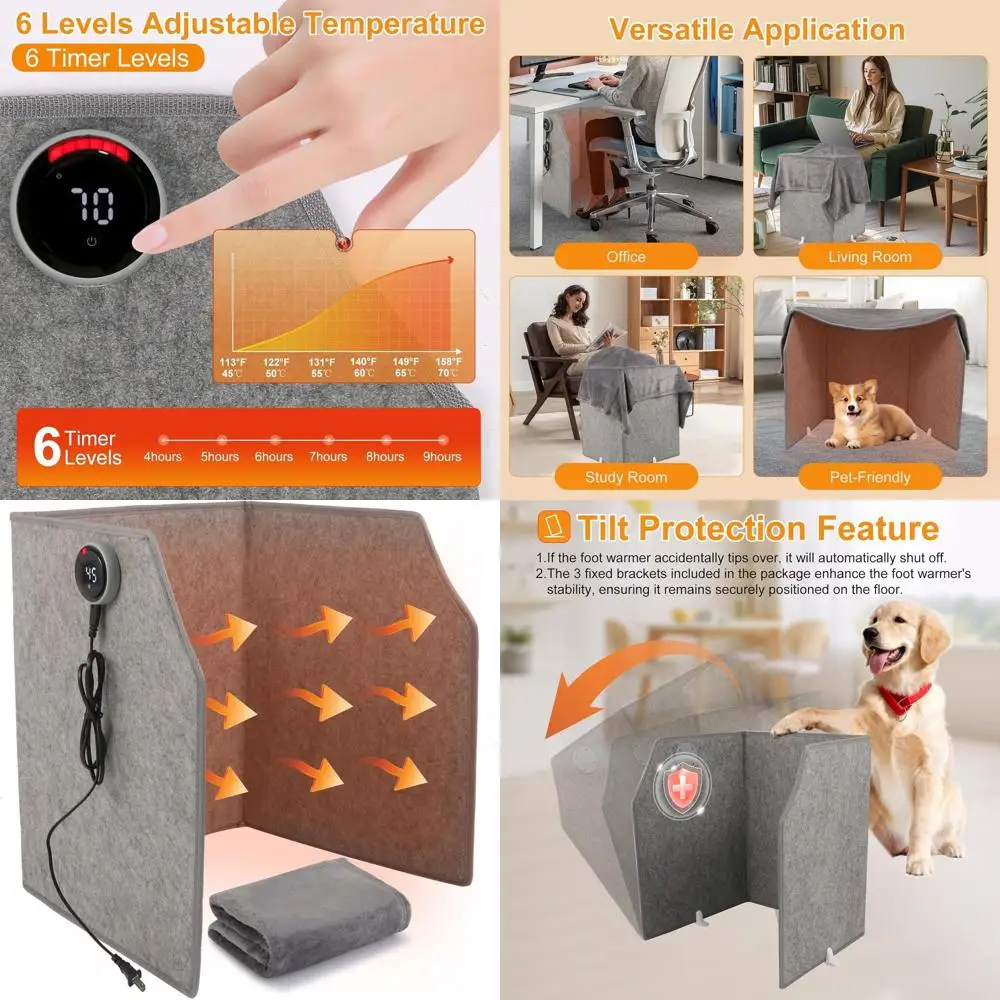 Компактная 3-кратная электрическая грелка для ног с таймером и термостатом для офиса и домашнего использования
Компактная 3-кратная электрическая грелка для ног с таймером и термостатом для офиса и домашнего использования