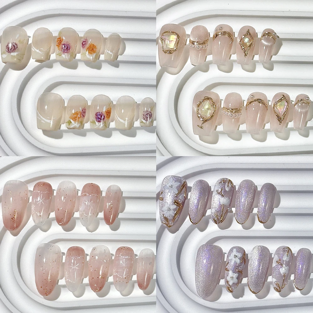 Kawaii Gradients Aurora Cat Eyes Square Ellipse Handmade Full Cover False Nails Butterfly Flowers Pearls Wearable Fake Nails
Kawaii Gradients Aurora Cat Eyes Square Ellipse Handmade Full Cover False Nails Butterfly Flowers Pearls Wearable Fake Nails
