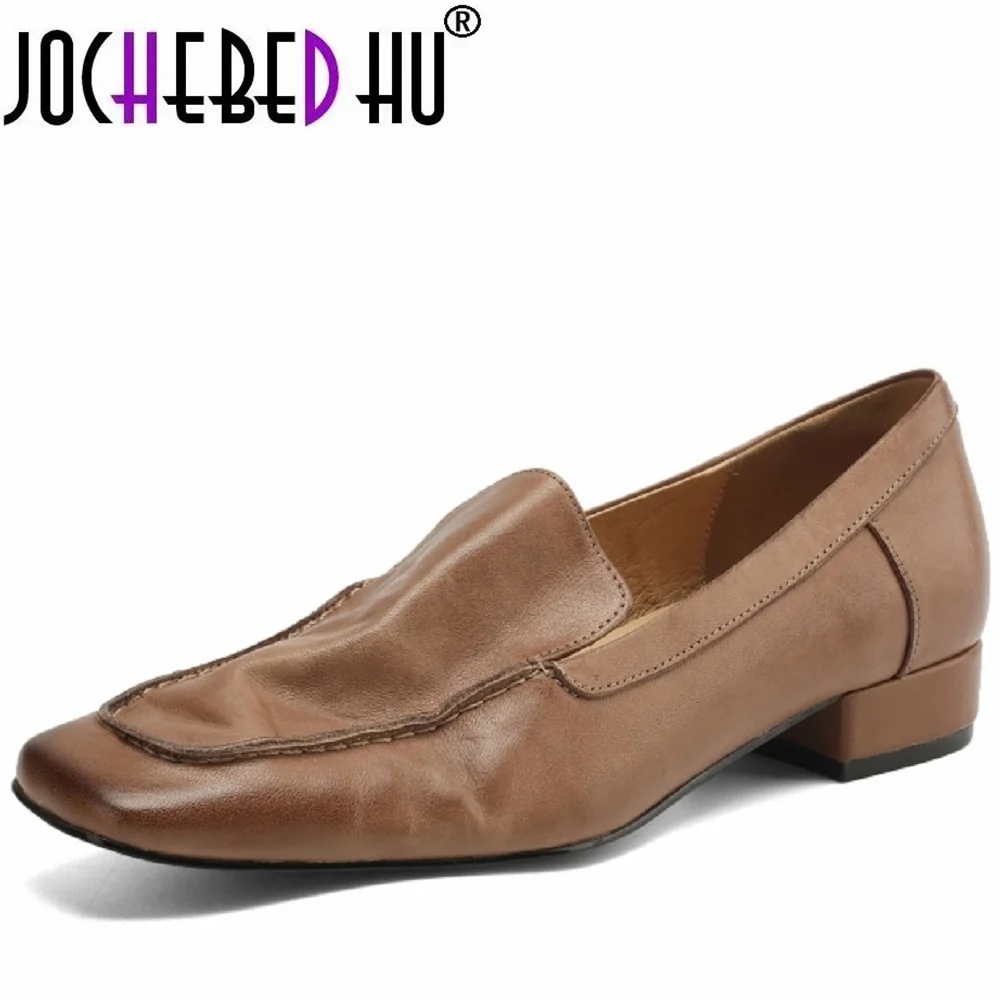 【JOCHEBED HU】Woman Handmade Genuine Leather Square Toe Soft comfortable Cute Casual Female Retro Low Heeled Soled Shoes 34-40
【JOCHEBED HU】Woman Handmade Genuine Leather Square Toe Soft comfortable Cute Casual Female Retro Low Heeled Soled Shoes 34-40