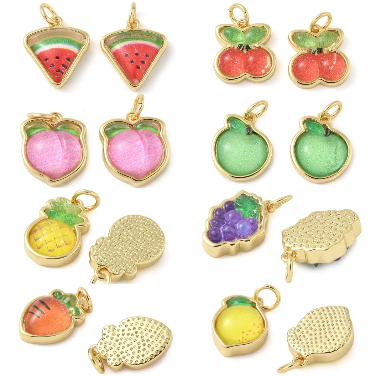 10Pcs Brass Resin Fruit Pendants Imitation Food Theme Hang Ornaments for DIY Summer Jewelry Necklace Making Craft Accessories
10Pcs Brass Resin Fruit Pendants Imitation Food Theme Hang Ornaments for DIY Summer Jewelry Necklace Making Craft Accessories
