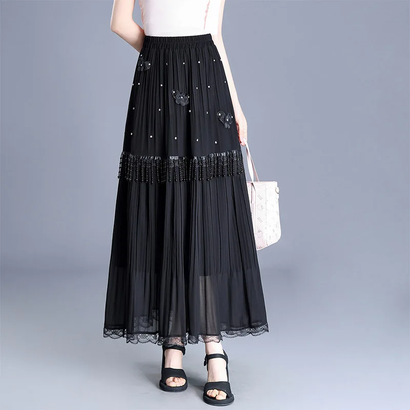 Универсальная юбка ZUZK с горячими стразами для женщин, лето 2026, новый стиль, с завышенной талией, облегающая, расклешенная, с эффектом драпировки, длинная юбка А-силуэта с горячими стразами, в стиле феи
Универсальная юбка ZUZK с горячими стразами для женщин, лето 2026, новый стиль, с завышенной талией, облегающая, расклешенная, с эффектом драпировки, длинная юбка А-силуэта с горячими стразами, в стиле феи