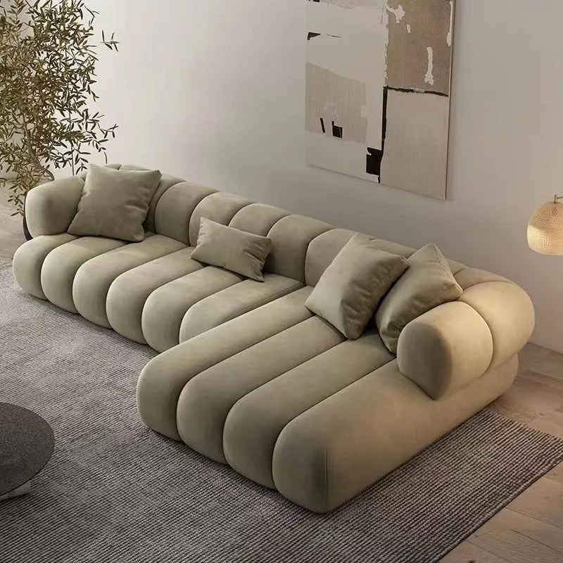 High Quality Cream Designer Living Room Furniture Set Modern Luxury L-Shaped Velvet Fabric Soft Comfortable Home Sofa
High Quality Cream Designer Living Room Furniture Set Modern Luxury L-Shaped Velvet Fabric Soft Comfortable Home Sofa