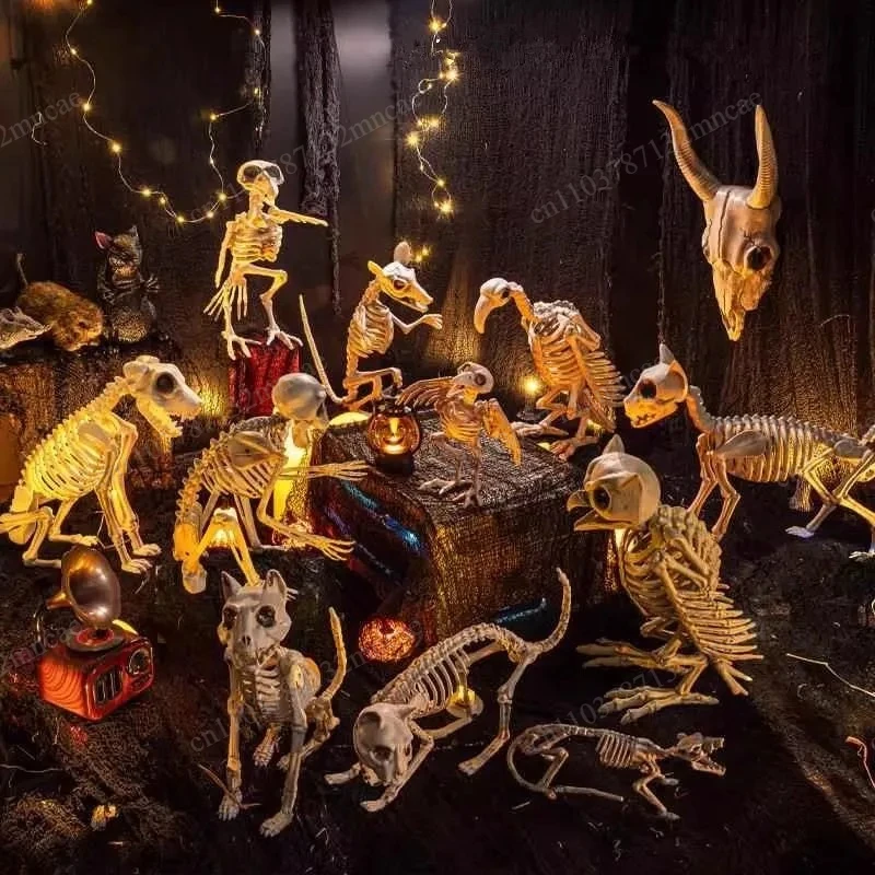 Simulation Animal Model Skull Skeleton Halloween Horror Decoration Haunted House Bird Bat Spider Cat Mouse Crow Dog
Simulation Animal Model Skull Skeleton Halloween Horror Decoration Haunted House Bird Bat Spider Cat Mouse Crow Dog