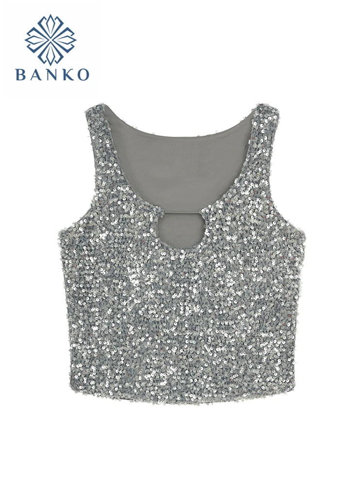 2023 Summer Women Crop Tops Sequined Sparkly Vest Sexy Off Shoulder Sleeveless Camisole Streetwear Harajuku E-girl High Street
2023 Summer Women Crop Tops Sequined Sparkly Vest Sexy Off Shoulder Sleeveless Camisole Streetwear Harajuku E-girl High Street