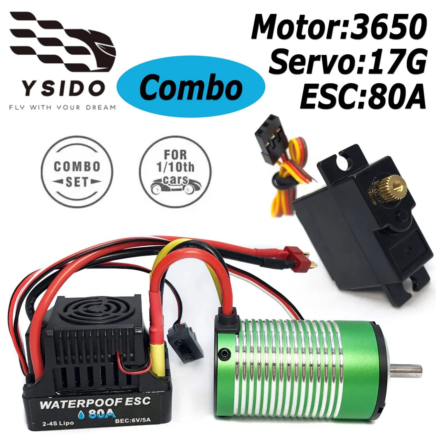 YSIDO 3650 Brushless Motor 80A ESC 17G Servo Combo for RC Off-road Car Wltoys 144001/124018/124019 1/14 1/12 Buggy 4WD Parts
YSIDO 3650 Brushless Motor 80A ESC 17G Servo Combo for RC Off-road Car Wltoys 144001/124018/124019 1/14 1/12 Buggy 4WD Parts