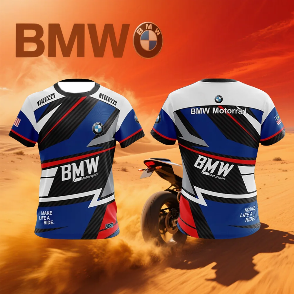 25. летняя мужская быстросохнущая футболка BMW с короткими рукавами для соревнований, гонок на мотоциклах, хит продаж, повседневная свободная модная дышащая футболка 
25. летняя мужская быстросохнущая футболка BMW с короткими рукавами для соревнований, гонок на мотоциклах, хит продаж, повседневная свободная модная дышащая футболка