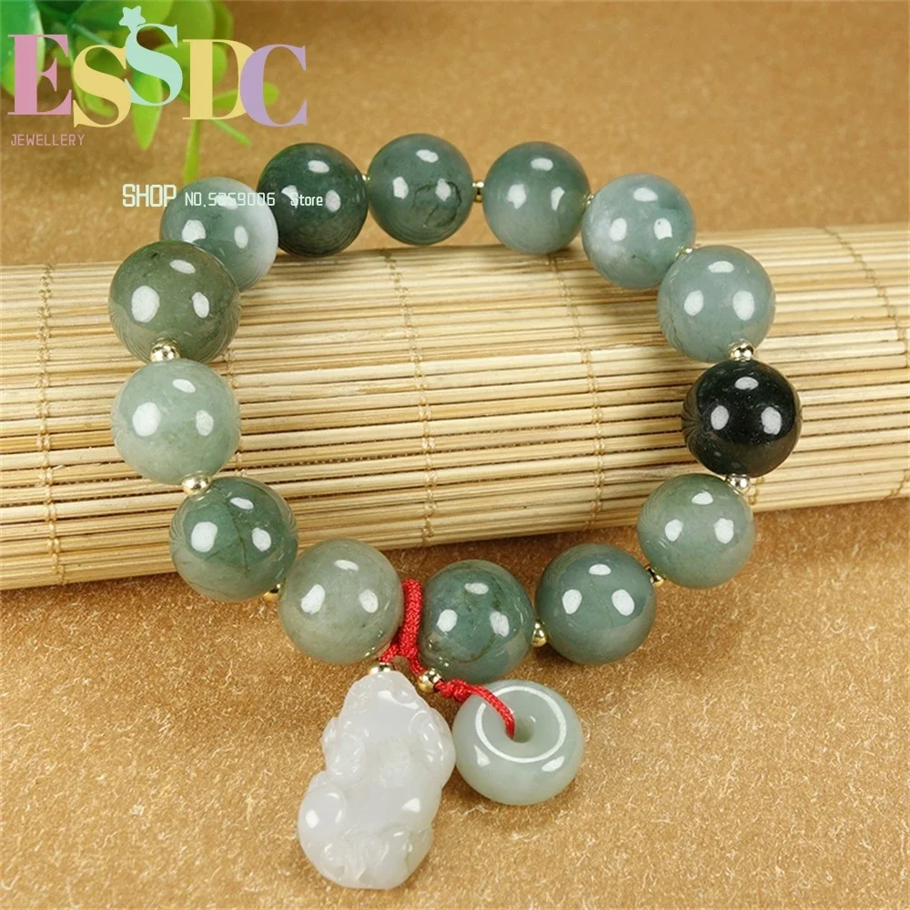 Natural Dark Emerald Green Round Beads Hanging Pixiu Safety Clasping Men and Women's Cultural and Game Hand Ornaments
Natural Dark Emerald Green Round Beads Hanging Pixiu Safety Clasping Men and Women's Cultural and Game Hand Ornaments