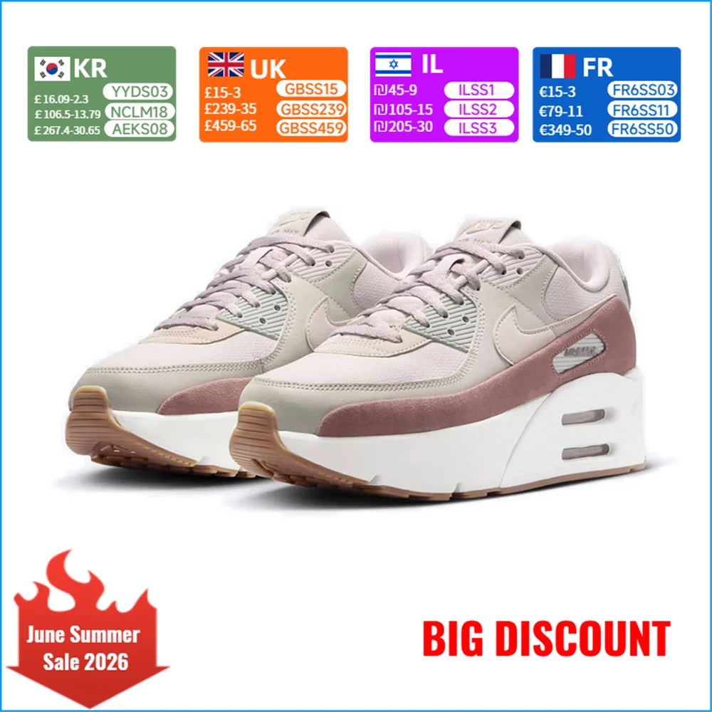 Nike Air Max 90 Women's Running Shoes Air Max Cushioning Classic Retro Style Lightweight Comfort for Daily Training FD4328-001
Nike Air Max 90 Women's Running Shoes Air Max Cushioning Classic Retro Style Lightweight Comfort for Daily Training FD4328-001