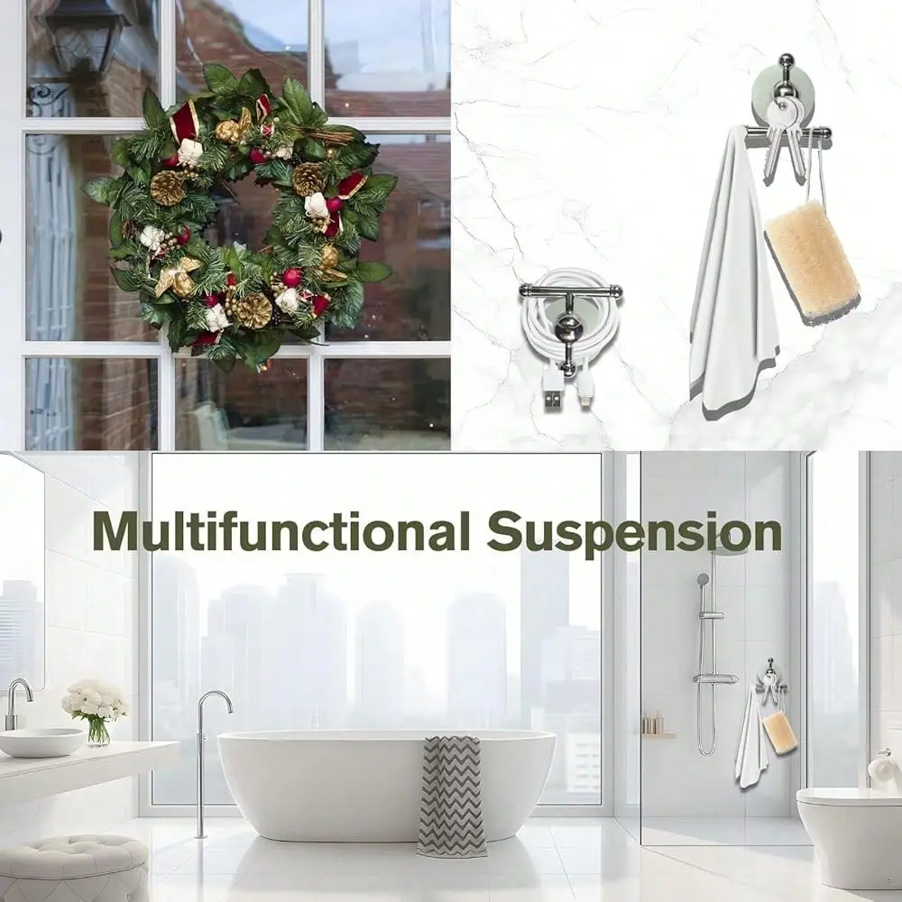 Suction Cup Hooks For Shower Suction Cup Wreath Hanger For Front Door, Reusable, Multifunctional Hooks For Bathroom Window Door
Suction Cup Hooks For Shower Suction Cup Wreath Hanger For Front Door, Reusable, Multifunctional Hooks For Bathroom Window Door