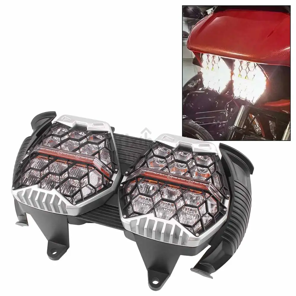 Motorcycle Accessories Headlight Assembly LED Headlamp Hi/Lo Beam Amber DRL Fit For Harley Touring Road Glide FLTRX 2015-2024
Motorcycle Accessories Headlight Assembly LED Headlamp Hi/Lo Beam Amber DRL Fit For Harley Touring Road Glide FLTRX 2015-2024