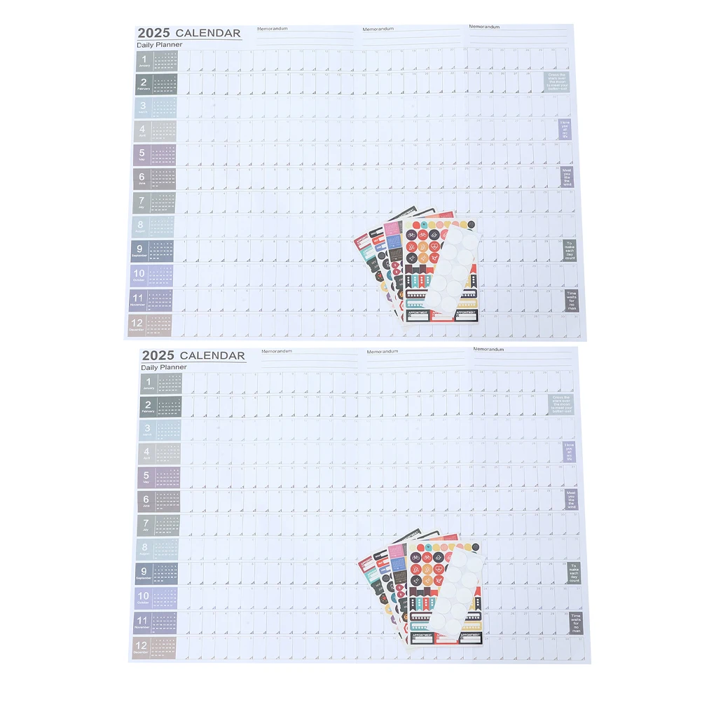 2 Sets Full Year Wall Calendar Monthly Planner English Version Decorative Home Office Large Format Material Yearly
2 Sets Full Year Wall Calendar Monthly Planner English Version Decorative Home Office Large Format Material Yearly
