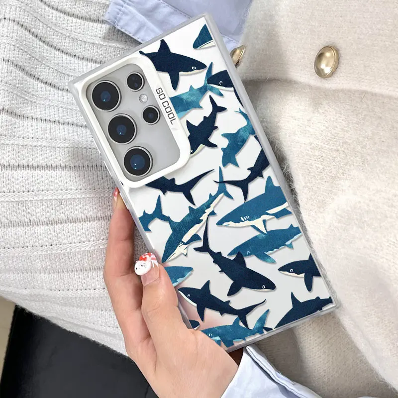 For Samsung Galaxy S24 S23 Ultra Plus FE S25 S22 Ultra Plus S21 FE Laser Phone Case Ocean Shark In Groups Shockproof Cover Funda
For Samsung Galaxy S24 S23 Ultra Plus FE S25 S22 Ultra Plus S21 FE Laser Phone Case Ocean Shark In Groups Shockproof Cover Funda