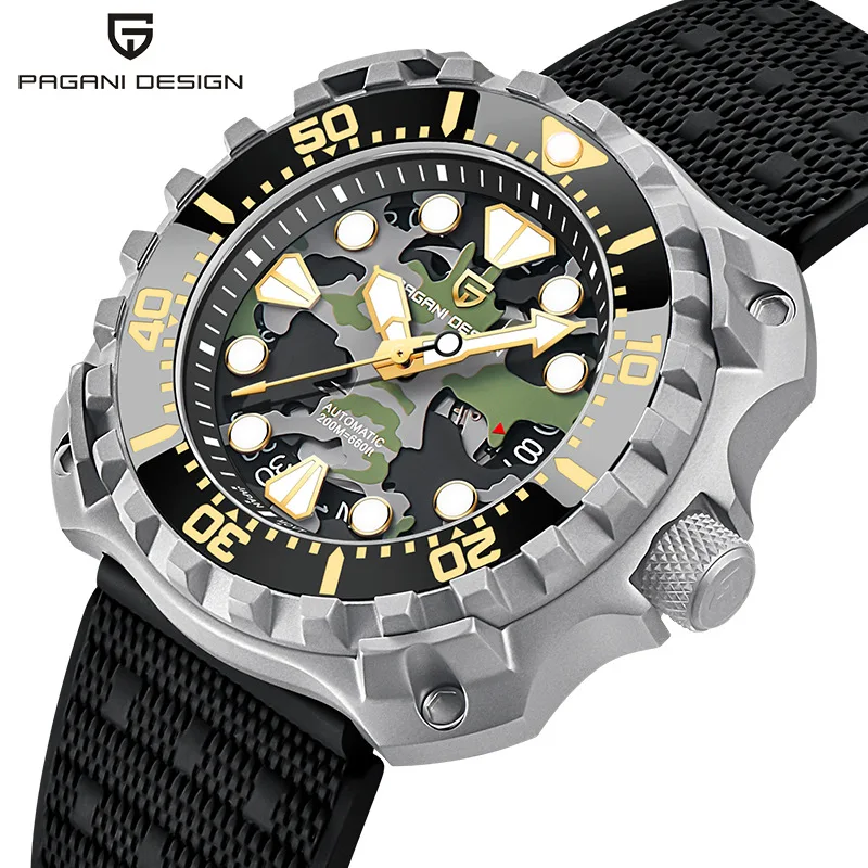 PAGANI DESIGN 009 Titanium Military Men's Automatic Mechanical Watch Camouflage Hollow Dial Sapphire 200m Waterproof Wristwatch
PAGANI DESIGN 009 Titanium Military Men's Automatic Mechanical Watch Camouflage Hollow Dial Sapphire 200m Waterproof Wristwatch