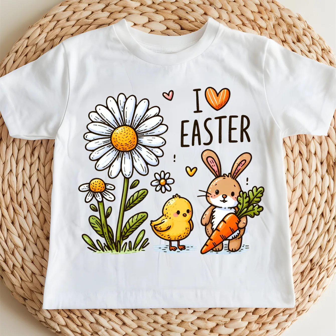 100% хлопковая футболка с милым принтом кролика и надписью Happy Easter для девочек, удобная, с круглым вырезом, с коротким рукавом, для активного отдыха
100% хлопковая футболка с милым принтом кролика и надписью Happy Easter для девочек, удобная, с круглым вырезом, с коротким рукавом, для активного отдыха