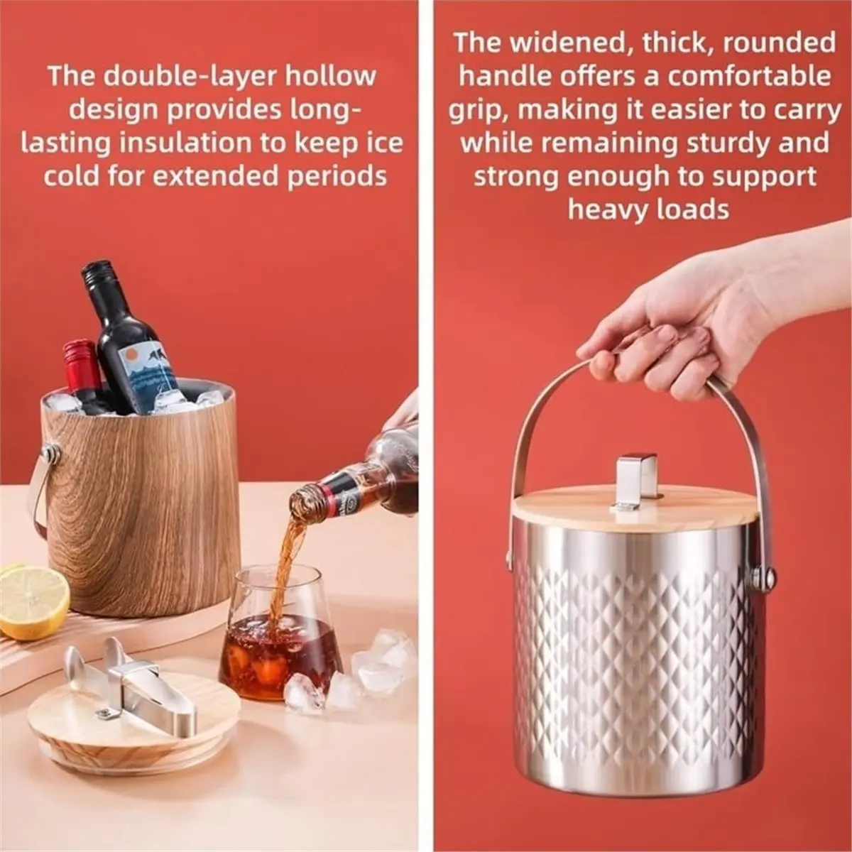 618 Mega Sale Stainless Steel Ice Bucket with Lid & Tongs, Insulated Container for Chilling Wine, Cocktails, and Beer Brown
618 Mega Sale Stainless Steel Ice Bucket with Lid & Tongs, Insulated Container for Chilling Wine, Cocktails, and Beer Brown