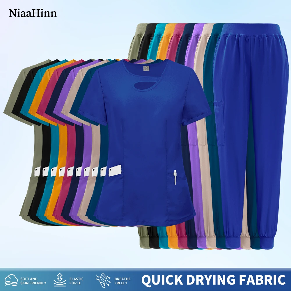 Niaahinn Multicolor Jogger Suit Doctor Nursing Uniforms Nurse Scrubs Set Medical Clinical Clothes Short Sleeve Tops Pocket Pants
Niaahinn Multicolor Jogger Suit Doctor Nursing Uniforms Nurse Scrubs Set Medical Clinical Clothes Short Sleeve Tops Pocket Pants