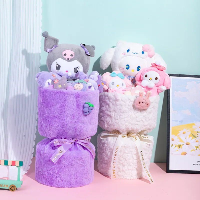 New Sanrio Anime My Melody Kuromi Cartoon Stuffed Flower Plush Doll Kawaii Bouquet Creative Girls Valentine's Day Birthday Gift
New Sanrio Anime My Melody Kuromi Cartoon Stuffed Flower Plush Doll Kawaii Bouquet Creative Girls Valentine's Day Birthday Gift