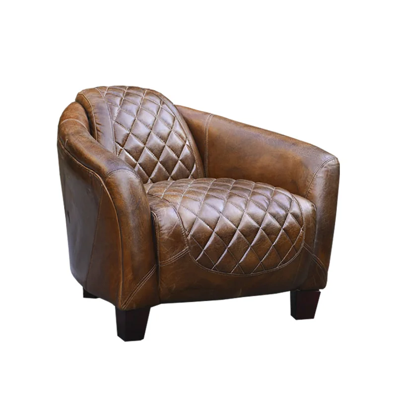 Handmade leather, unique fission leather process, first layer cowhide, single sofa, classic saddle chair
Handmade leather, unique fission leather process, first layer cowhide, single sofa, classic saddle chair