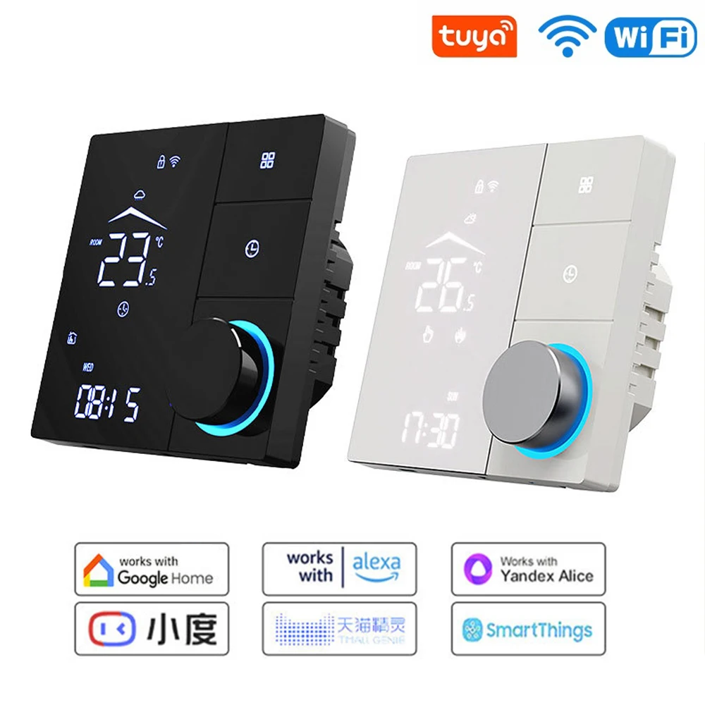 AC90~240V SDM9 Knob Touch Control Smart Floor Heating Thermostat 16A with Tuya WiFi Gas Boiler Water Heating 3A Programmable
AC90~240V SDM9 Knob Touch Control Smart Floor Heating Thermostat 16A with Tuya WiFi Gas Boiler Water Heating 3A Programmable