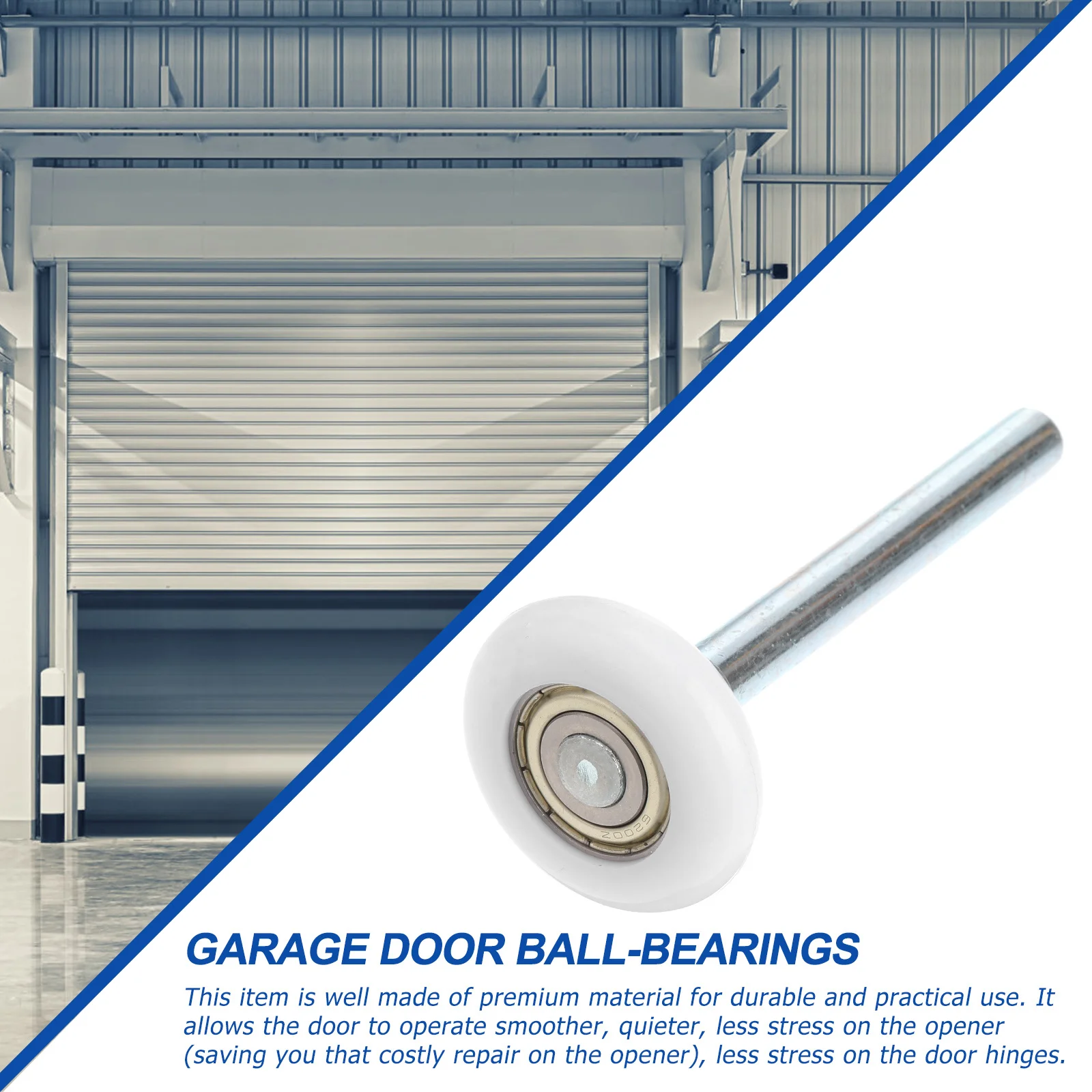 Nylon Ball-Bearing Garage Door Rollers 16 Piece Heavy Duty Replacement Wheels for Smooth Silent Door Operation Rollers with Stem
Nylon Ball-Bearing Garage Door Rollers 16 Piece Heavy Duty Replacement Wheels for Smooth Silent Door Operation Rollers with Stem