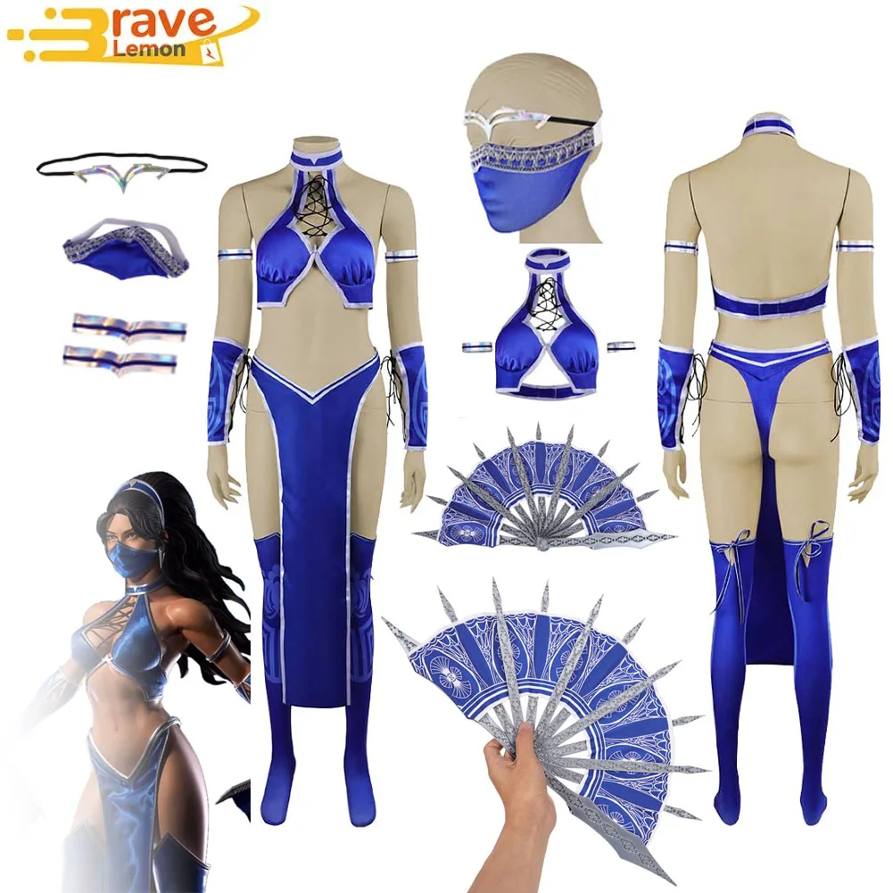 Mortal Game Kombat 2 Kitana Cosplay Women Fantasy Costume Fans Mask Roleplay Clothing Props for Female Halloween Carnival Suit
Mortal Game Kombat 2 Kitana Cosplay Women Fantasy Costume Fans Mask Roleplay Clothing Props for Female Halloween Carnival Suit