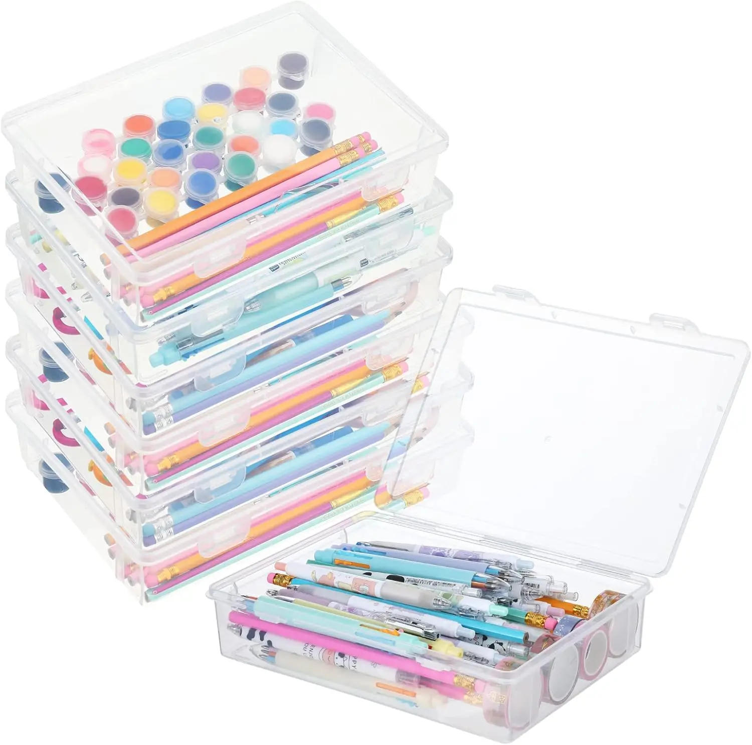 Набор из 6 прозрачных пластиковых контейнеров для хранения с крышками, 13x9x2 дюйма, универсальные органайзеры для рукоделия и аксессуаров
Набор из 6 прозрачных пластиковых контейнеров для хранения с крышками, 13x9x2 дюйма, универсальные органайзеры для рукоделия и аксессуаров