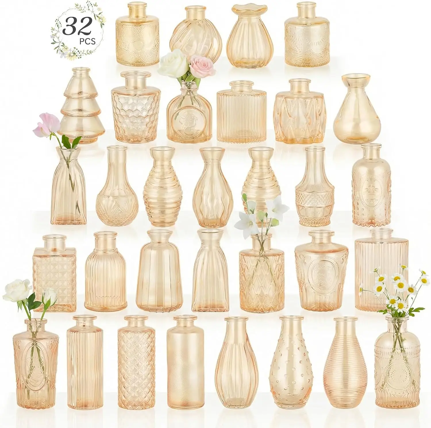 32 Pack Flower Vase Mini Glass Bud Vases Vintage Small Vases for Centerpiece Table Wedding Decorations Home Decor Party
32 Pack Flower Vase Mini Glass Bud Vases Vintage Small Vases for Centerpiece Table Wedding Decorations Home Decor Party