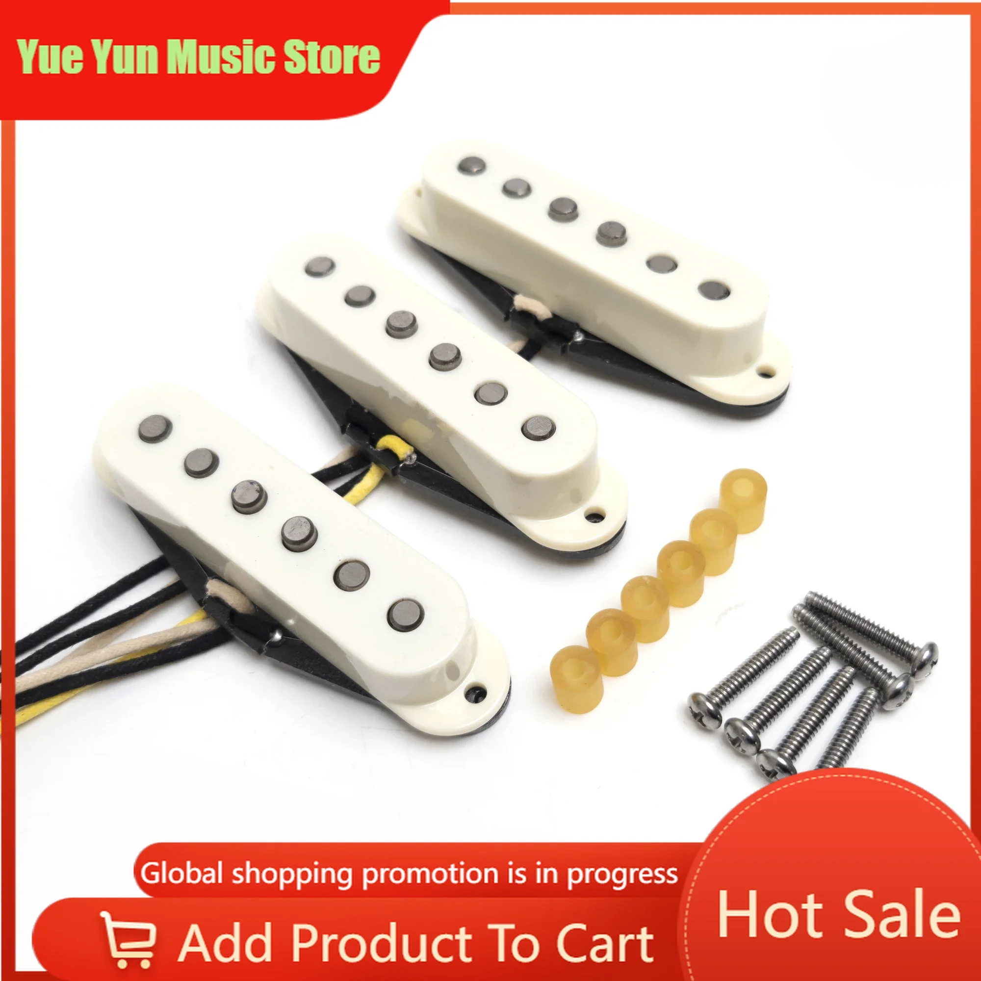 SSS Electric Guitar Pickups Pure Silver-Wound 60s Neck Middle Bridge Pickup Set Replacement Parts for ST Style Guitars
SSS Electric Guitar Pickups Pure Silver-Wound 60s Neck Middle Bridge Pickup Set Replacement Parts for ST Style Guitars