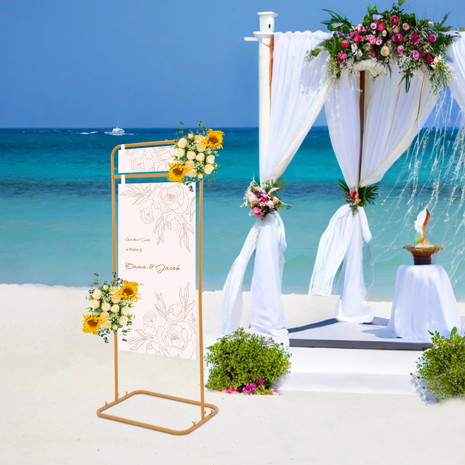4,9-футовая Золотая подставка для свадебного знака, железная отдельно стоящая арка, нагрузка 6 кг для приветственного знака/диаграммы сидения/декора цветочной церемонии
4,9-футовая Золотая подставка для свадебного знака, железная отдельно стоящая арка, нагрузка 6 кг для приветственного знака/диаграммы сидения/декора цветочной церемонии