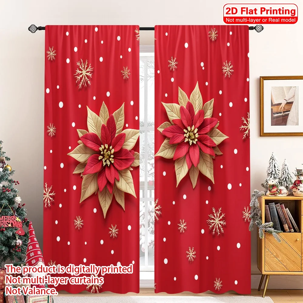 2pcs 2D flat printing Merry Christmas Popular Curtains Poinsettia Snowflakes Christmas Fabric Without Electricity Party &
2pcs 2D flat printing Merry Christmas Popular Curtains Poinsettia Snowflakes Christmas Fabric Without Electricity Party &