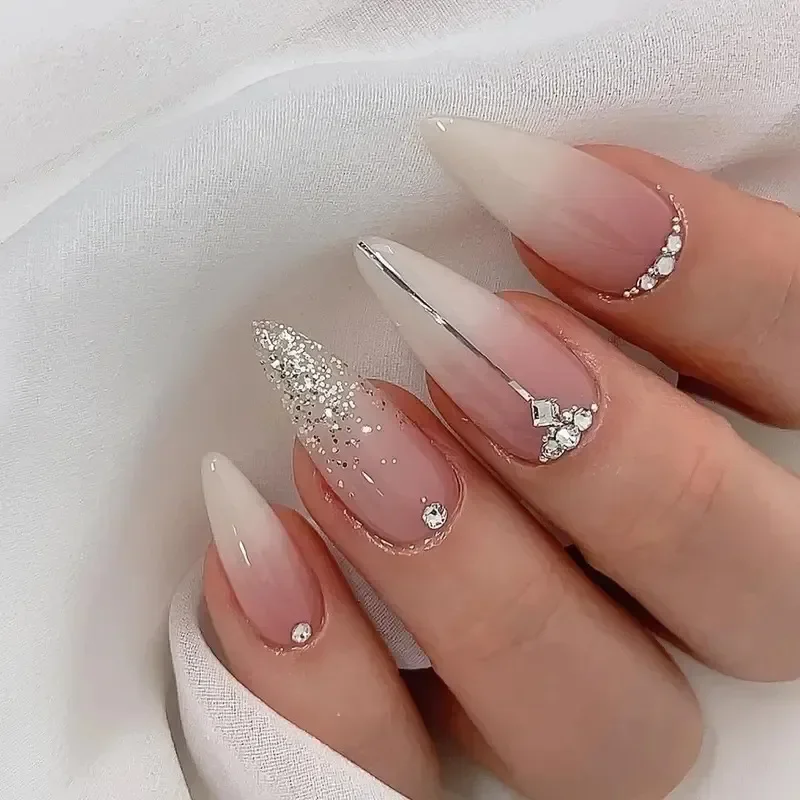 Pink White Ombre Press On Nails, Elegant Glitter & Rhinestone Almond Fake Nails, High-End Fashion Gentle Style Reusable Acrylic Nails, Foreign Trade Hot Selling Bulk Wholesale
Pink White Ombre Press On Nails, Elegant Glitter & Rhinestone Almond Fake Nails, High-End Fashion Gentle Style Reusable Acrylic Nails, Foreign Trade Hot Selling Bulk Wholesale