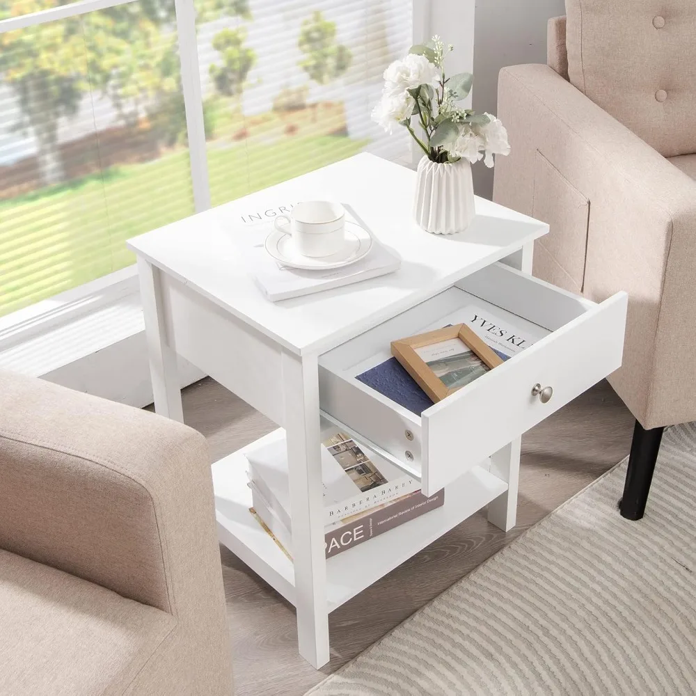 Bedside Table, Wooden Side Table with Drawers and Open Shelves, Double-decker Bedside Table, Customizable
Bedside Table, Wooden Side Table with Drawers and Open Shelves, Double-decker Bedside Table, Customizable