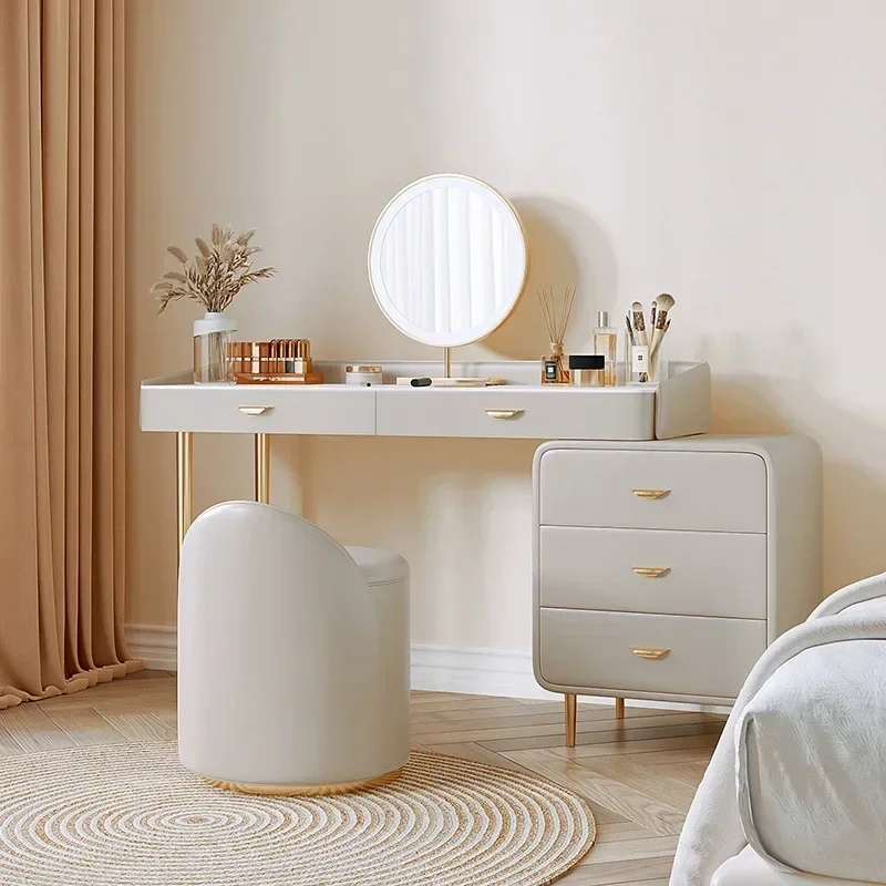 White Luxury Dressing for Bedroom Table Vanity Wood Makeup Dresser LED Mirror Salon Organizer Storage Box Bedroom Home Furniture
White Luxury Dressing for Bedroom Table Vanity Wood Makeup Dresser LED Mirror Salon Organizer Storage Box Bedroom Home Furniture