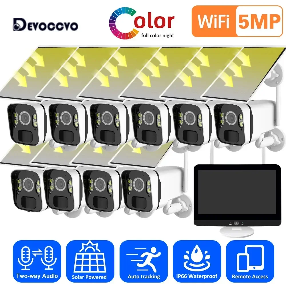 5MP 10CH 12.5 Inch LCD NVR CCTV Kit Outdoor Wateproof Solar Wifi Bullet Camera Security Surveillance System Kit 8CH 2 Way Audio
5MP 10CH 12.5 Inch LCD NVR CCTV Kit Outdoor Wateproof Solar Wifi Bullet Camera Security Surveillance System Kit 8CH 2 Way Audio